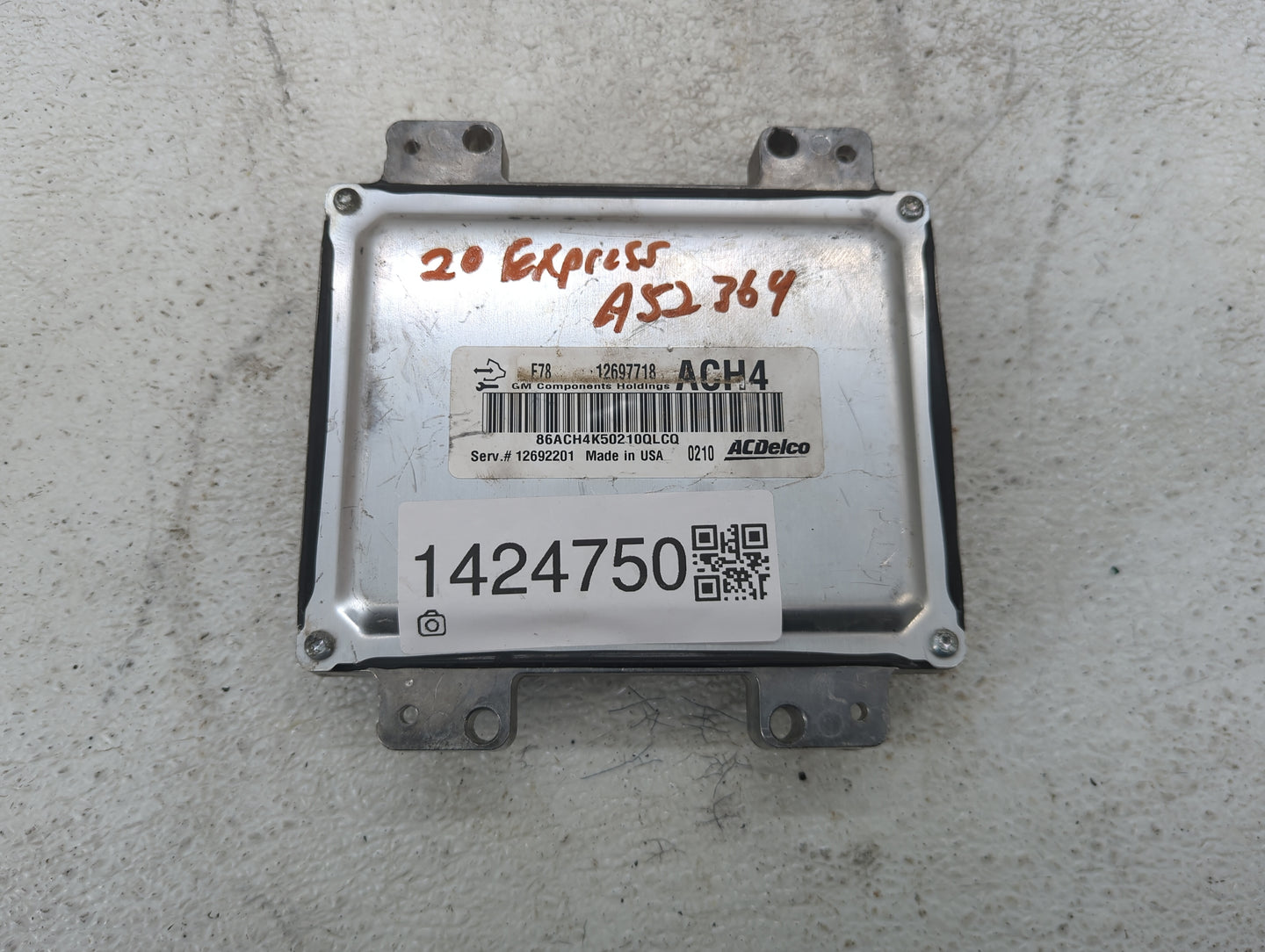 2017-2020 Chevrolet Express 2500 PCM Engine Control Computer ECU ECM PCU OEM P/N:12697718 Fits Fits 2017 2018 2019 2020 2021