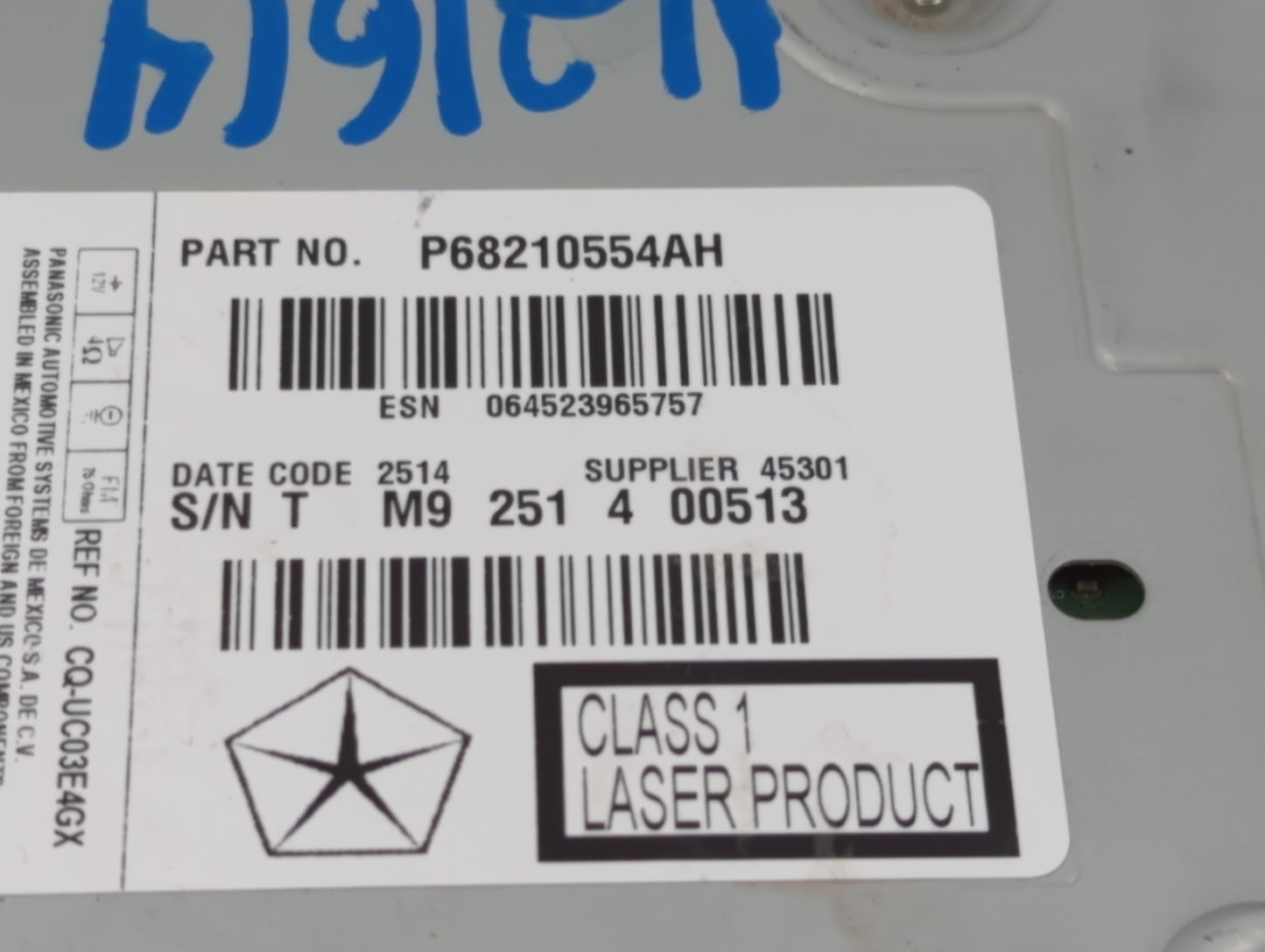 2019-2021 Chevrolet Malibu Radio AM FM Cd Player Receiver Replacement P/N:P68210554AH Fits Fits 2019 2020 2021 2022 OEM Used