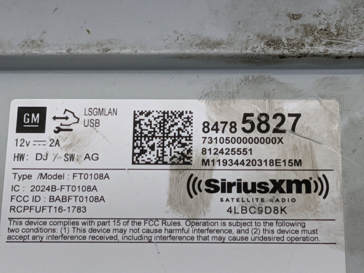 2019-2021 Chevrolet Malibu Radio AM FM Cd Player Receiver Replacement P/N:84785827 FT0108A, 2024B-FT0108A Fits Fits 2019 202