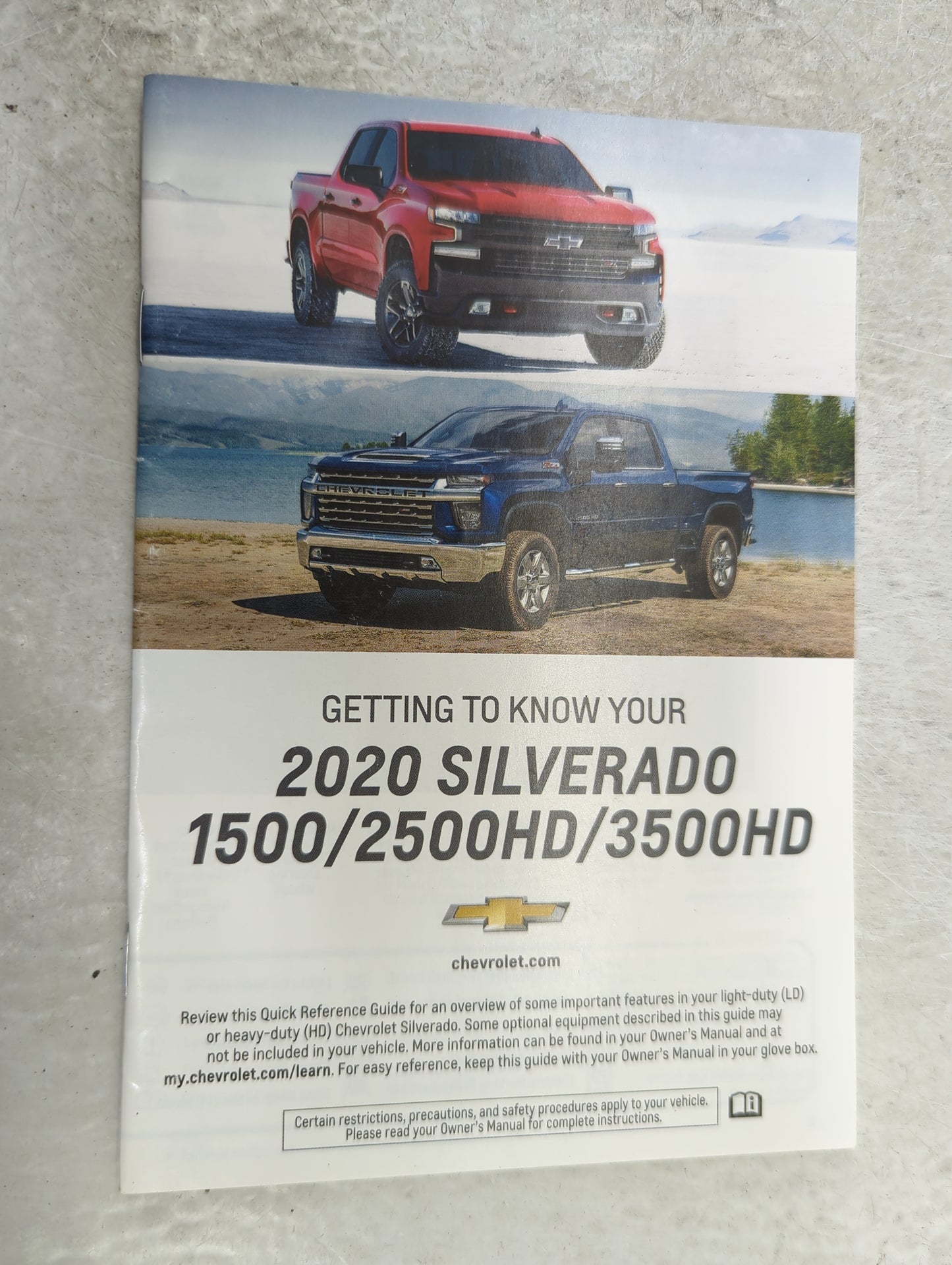 2020 Chevrolet Silverado 1500 Owners Manual Book Guide P/N:84168948 OEM Used Auto Parts - Oemusedautoparts1.com