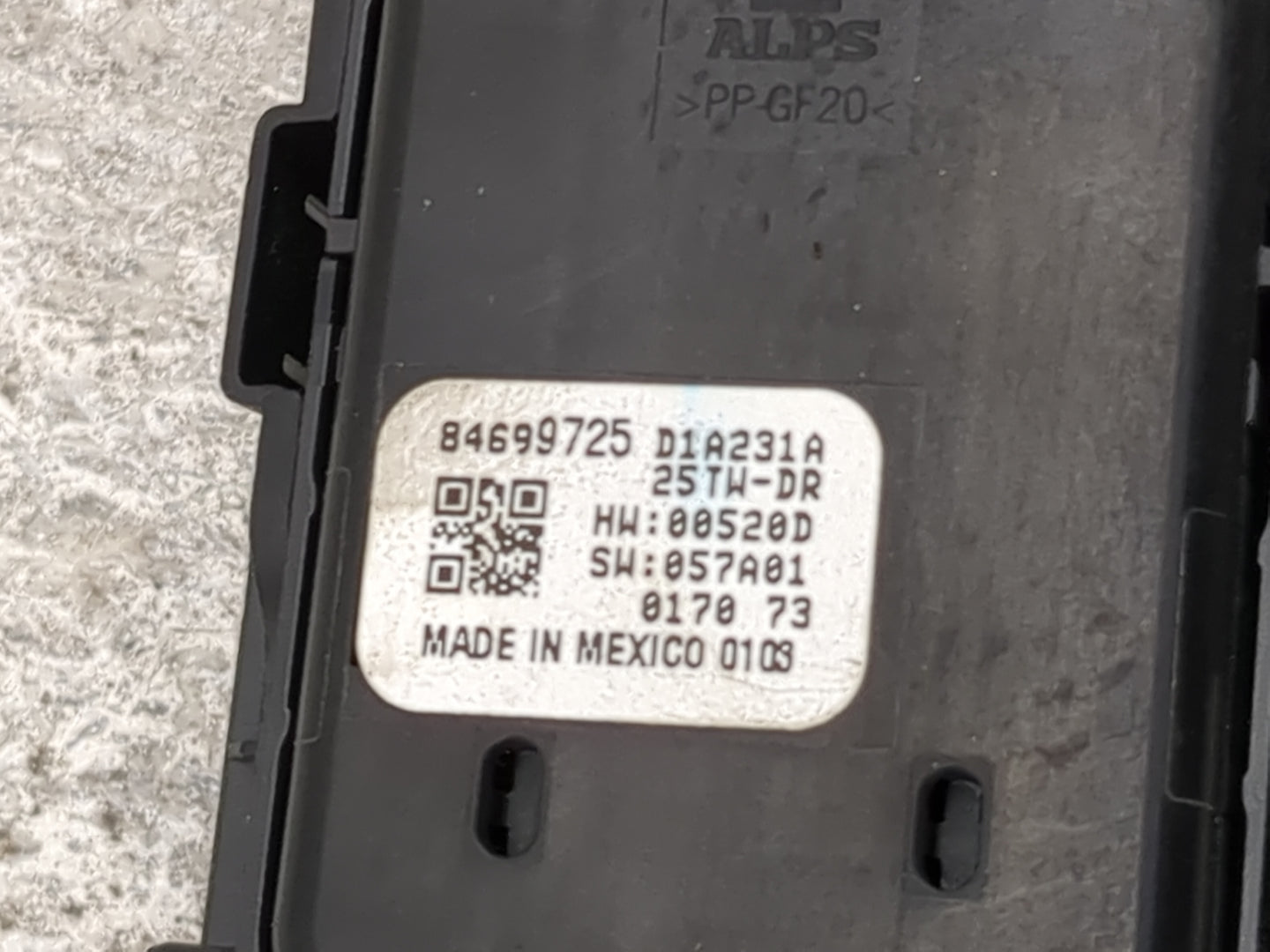 2019-2020 Chevrolet Silverado 1500 Master Power Window Switch Replacement Driver Side Left P/N:84699725 D1A231A Fits OEM Use