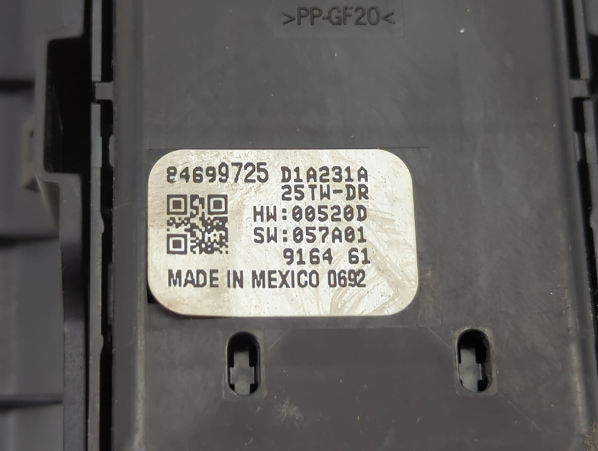 2019-2020 Chevrolet Silverado 1500 Master Power Window Switch Replacement Driver Side Left P/N:84699725 Fits Fits 2019 2020 