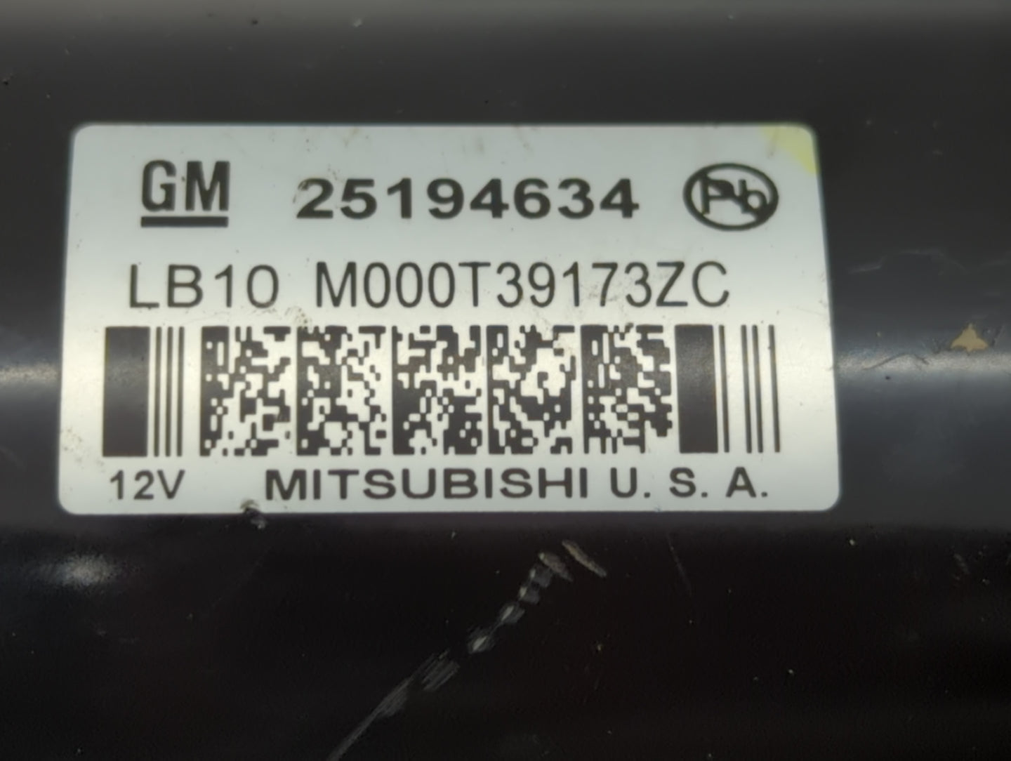 2012-2019 Chevrolet Sonic Car Starter Motor Solenoid OEM P/N:M000T39173ZC 25194634 Fits OEM Used Auto Parts - Oemusedautopar