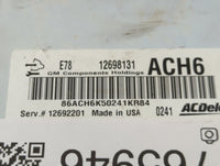 2017-2019 Chevrolet Sonic PCM Engine Control Computer ECU ECM PCU OEM P/N:12698131 E78 Fits Fits 2017 2018 2019 2020 2021 OE