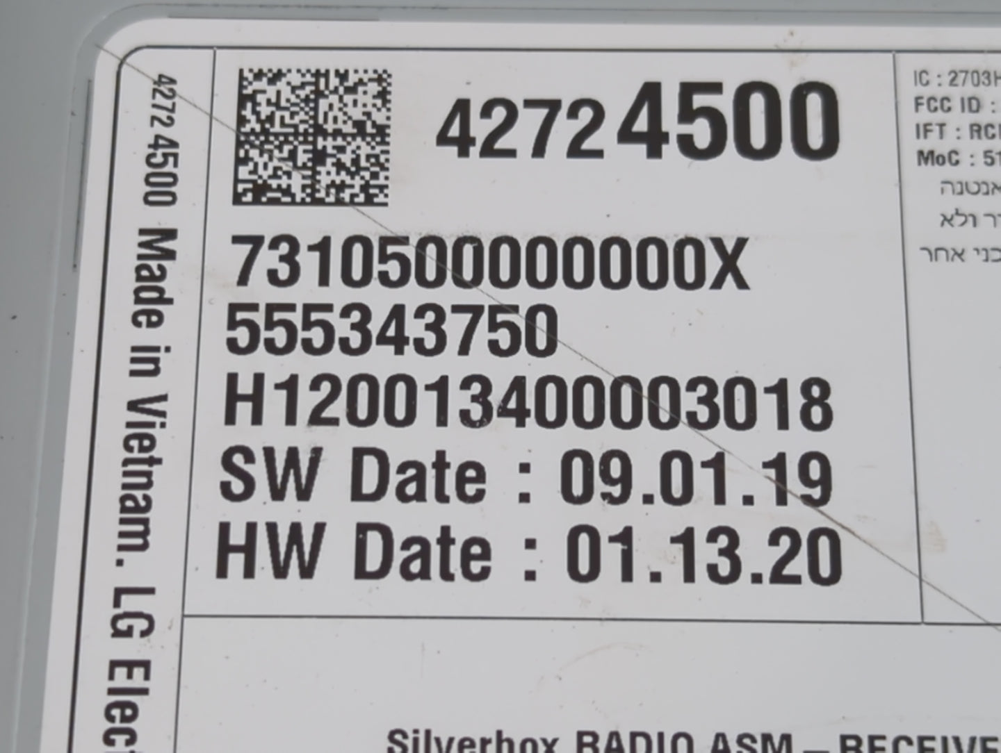 2020-2022 Chevrolet Spark Radio AM FM Cd Player Receiver Replacement P/N:42724500 Fits Fits 2020 2021 2022 OEM Used Auto Par