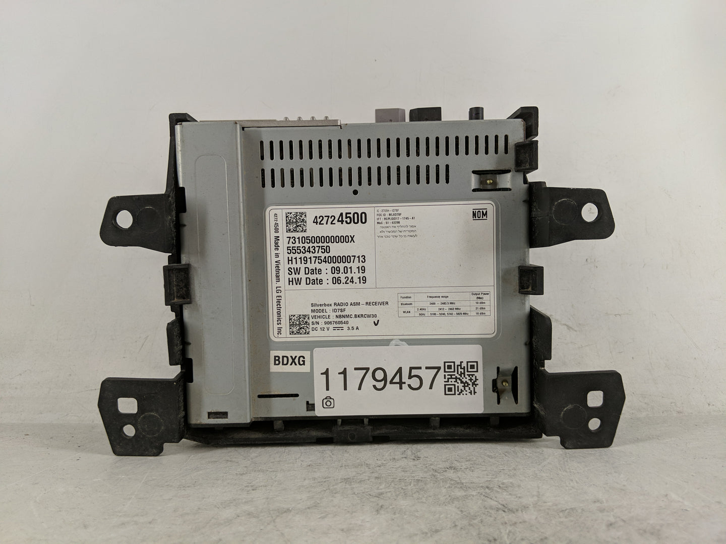 2020-2022 Chevrolet Spark Radio AM FM Cd Player Receiver Replacement P/N:42724500 Fits Fits 2020 2021 2022 OEM Used Auto Par