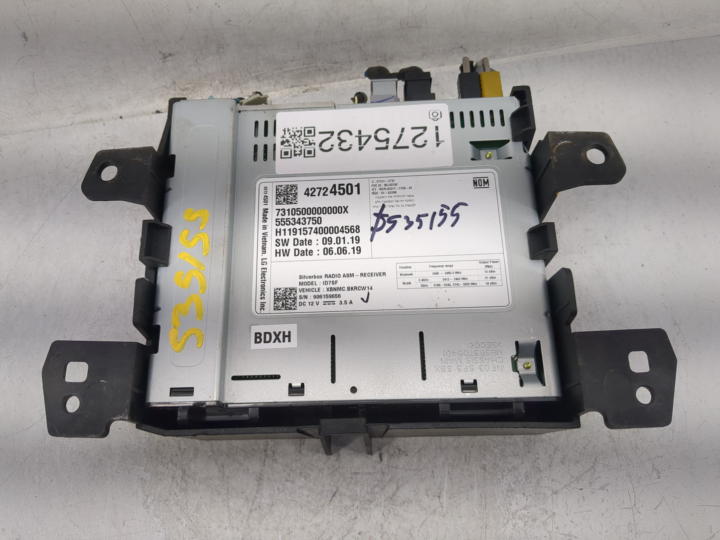 2020-2022 Chevrolet Spark Radio AM FM Cd Player Receiver Replacement P/N:42724501 Fits Fits 2020 2021 2022 OEM Used Auto Par