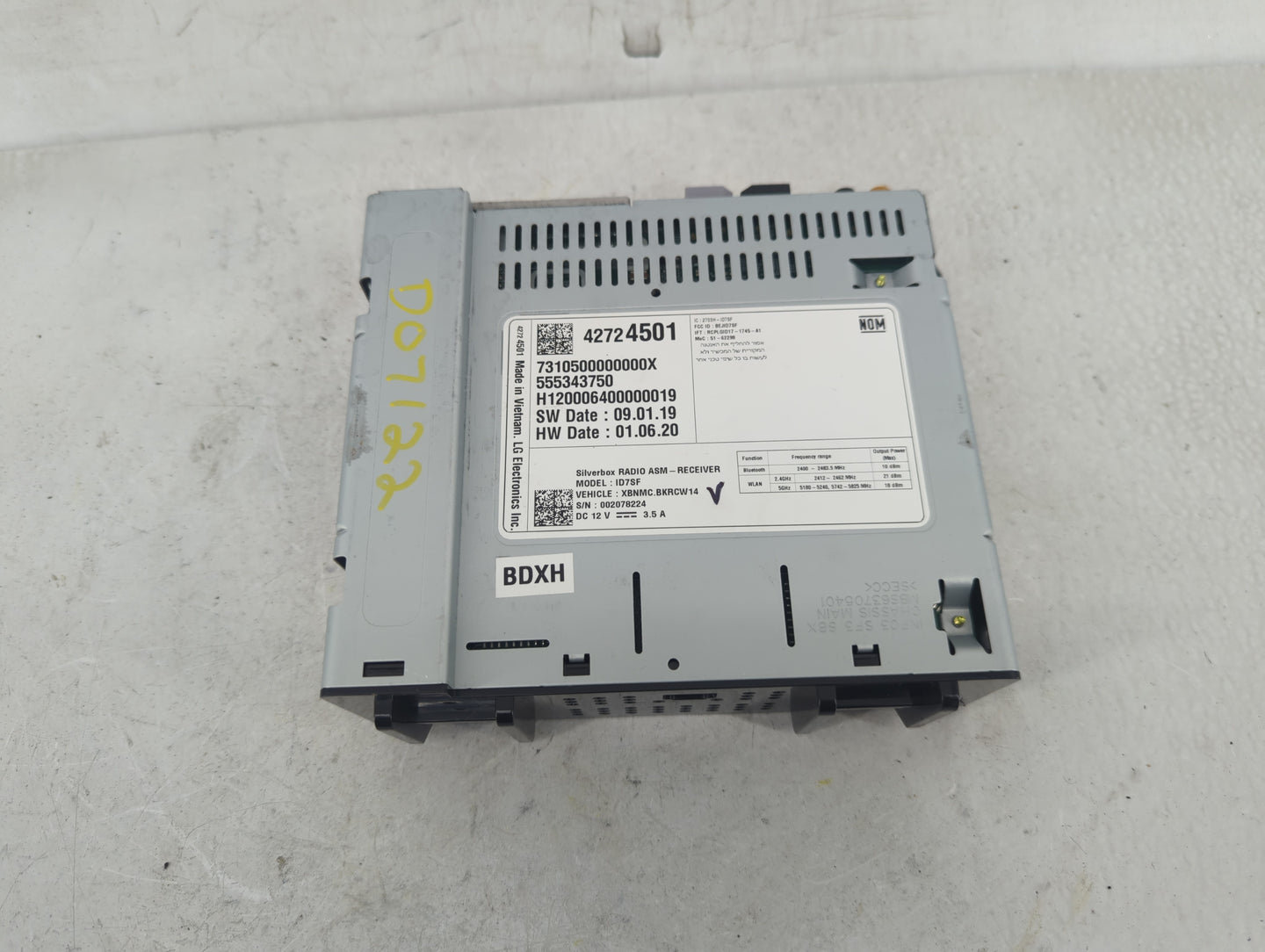 2019 Chevrolet Spark Radio AM FM Cd Player Receiver Replacement P/N:42724501 Fits OEM Used Auto Parts - Oemusedautoparts1.co