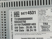 2021-2022 Chevrolet Traverse Radio AM FM Cd Player Receiver Replacement P/N:84774531 555343750, 7310500000000X Fits Fits 202
