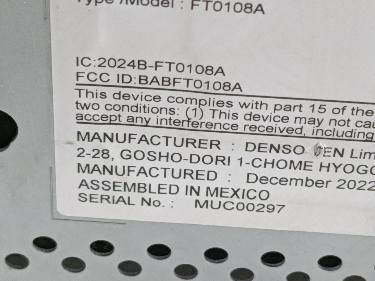2020 Chevrolet Trax Radio AM FM Cd Player Receiver Replacement P/N:FT0108A BABFT0108A, 2024B-FT0108A, IC5543493, 86788244 Fi