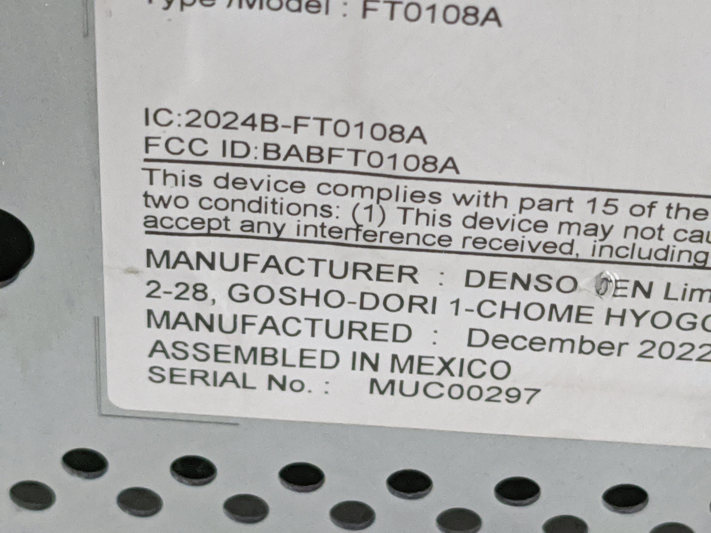 2020 Chevrolet Trax Radio AM FM Cd Player Receiver Replacement P/N:FT0108A BABFT0108A, 2024B-FT0108A, IC5543493, 86788244 Fi