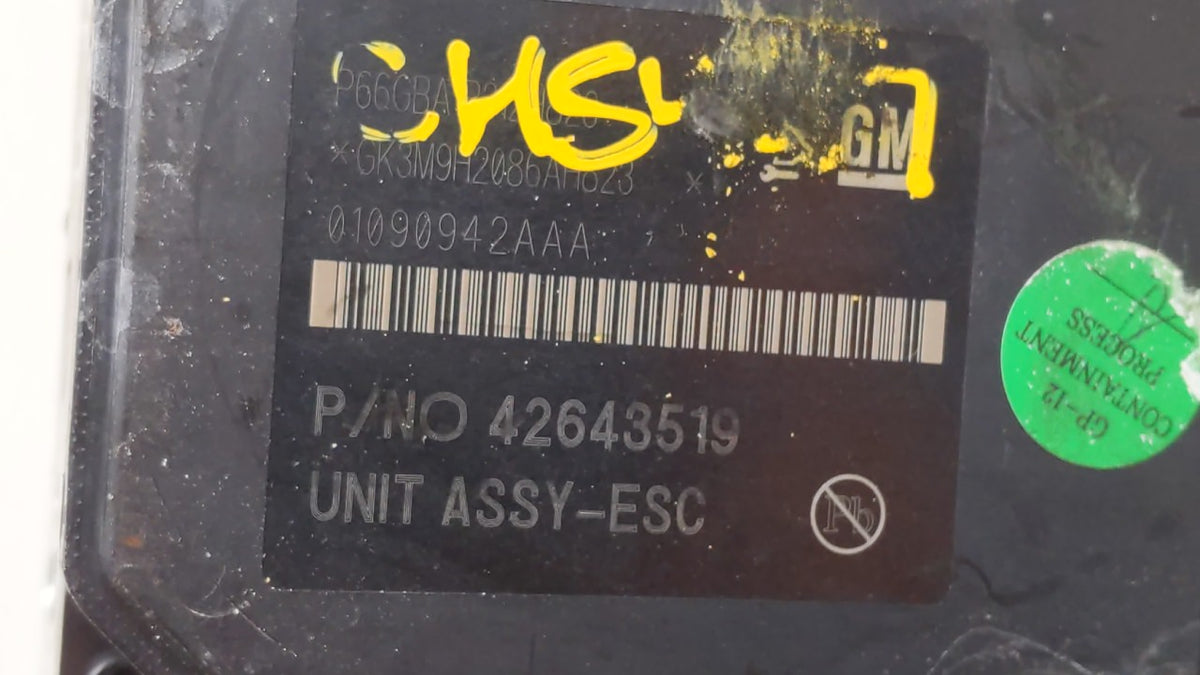 2017-2021 Chevrolet Trax Anti-Lock Brake ABS Pump Module Actuator OEM P/N:42643519 42520669 Fits Fits 2017 2018 2019 2020 20