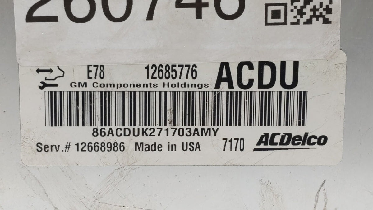 2017-2021 Chevrolet Trax PCM Engine Control Computer ECU ECM PCU OEM P/N:12685776 12668986, 12692201 Fits 2017 2018 2019 202