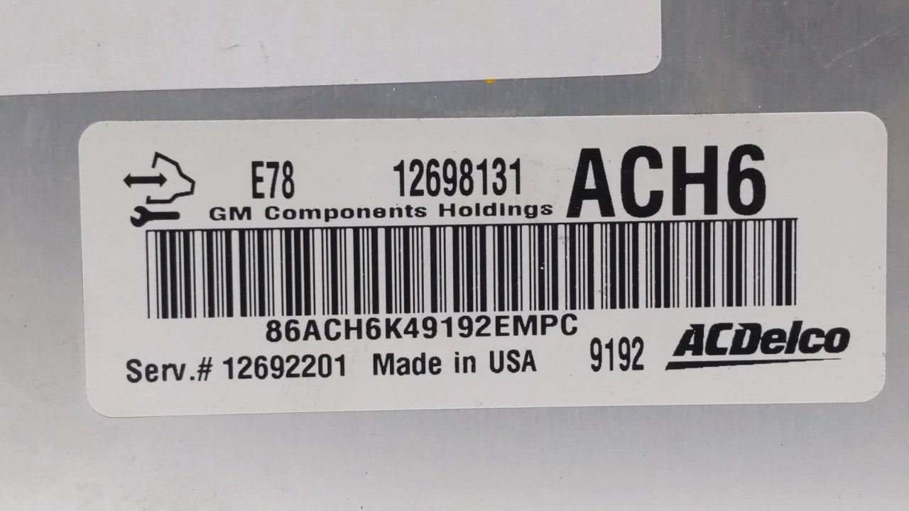 2017-2018 Chevrolet Trax PCM Engine Control Computer ECU ECM PCU OEM P/N:12692201 12698131 Fits Fits 2017 2018 2019 OEM Used