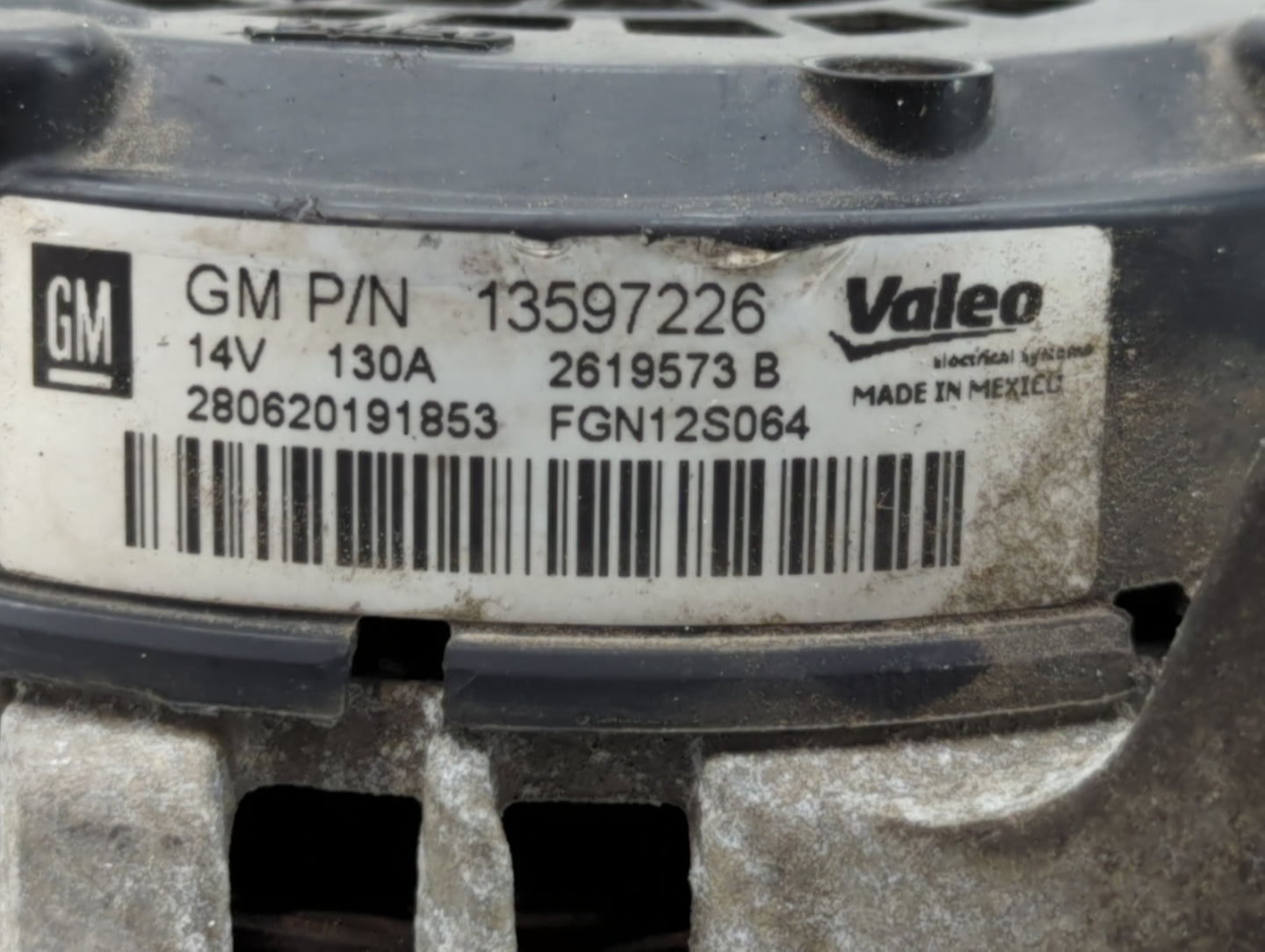 2013-2021 Chevrolet Trax Alternator Replacement Generator Charging Assembly Engine OEM P/N:13597226 Fits OEM Used Auto Parts