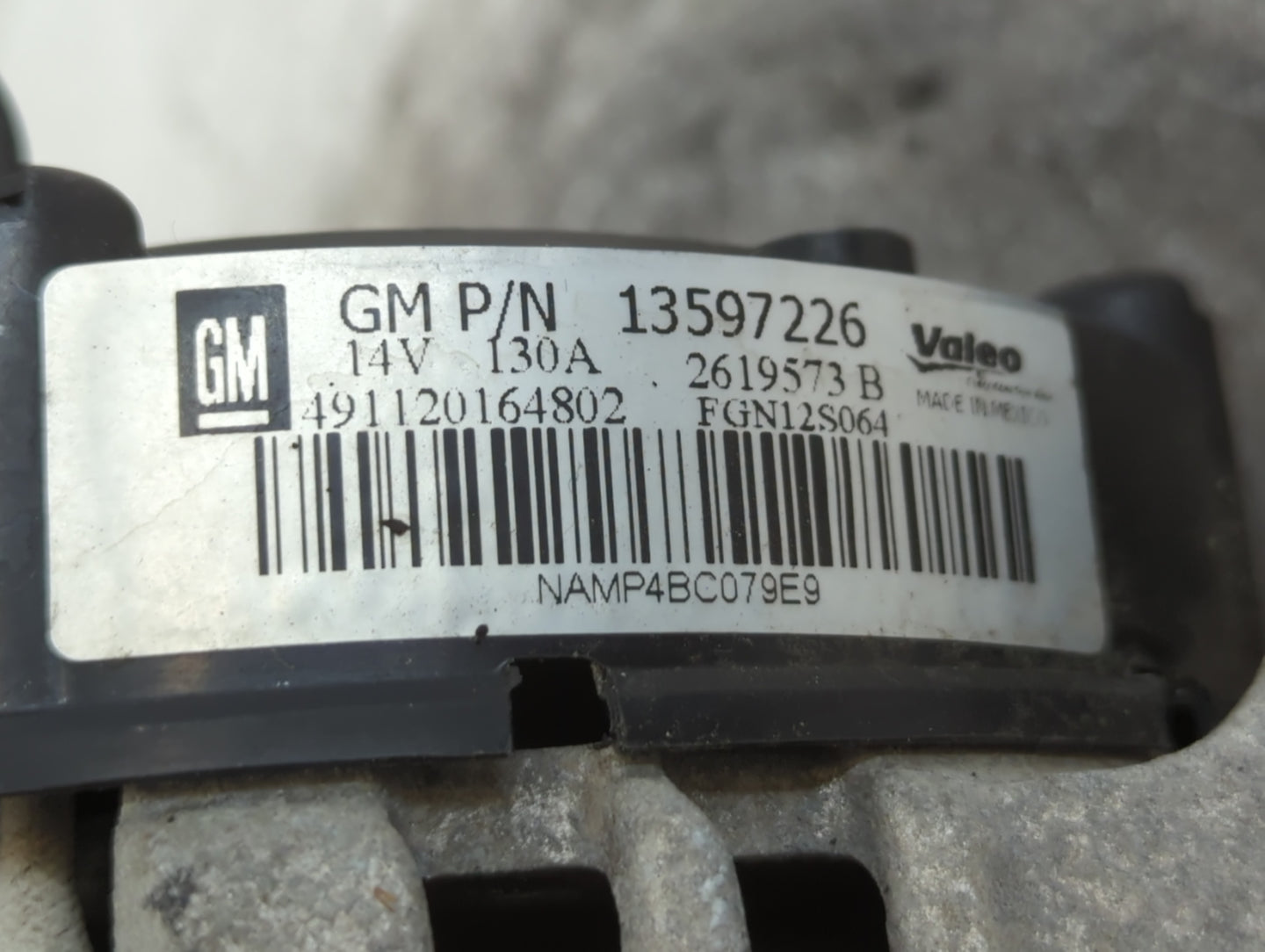 2013-2021 Chevrolet Trax Alternator Replacement Generator Charging Assembly Engine OEM P/N:13597226 Fits OEM Used Auto Parts