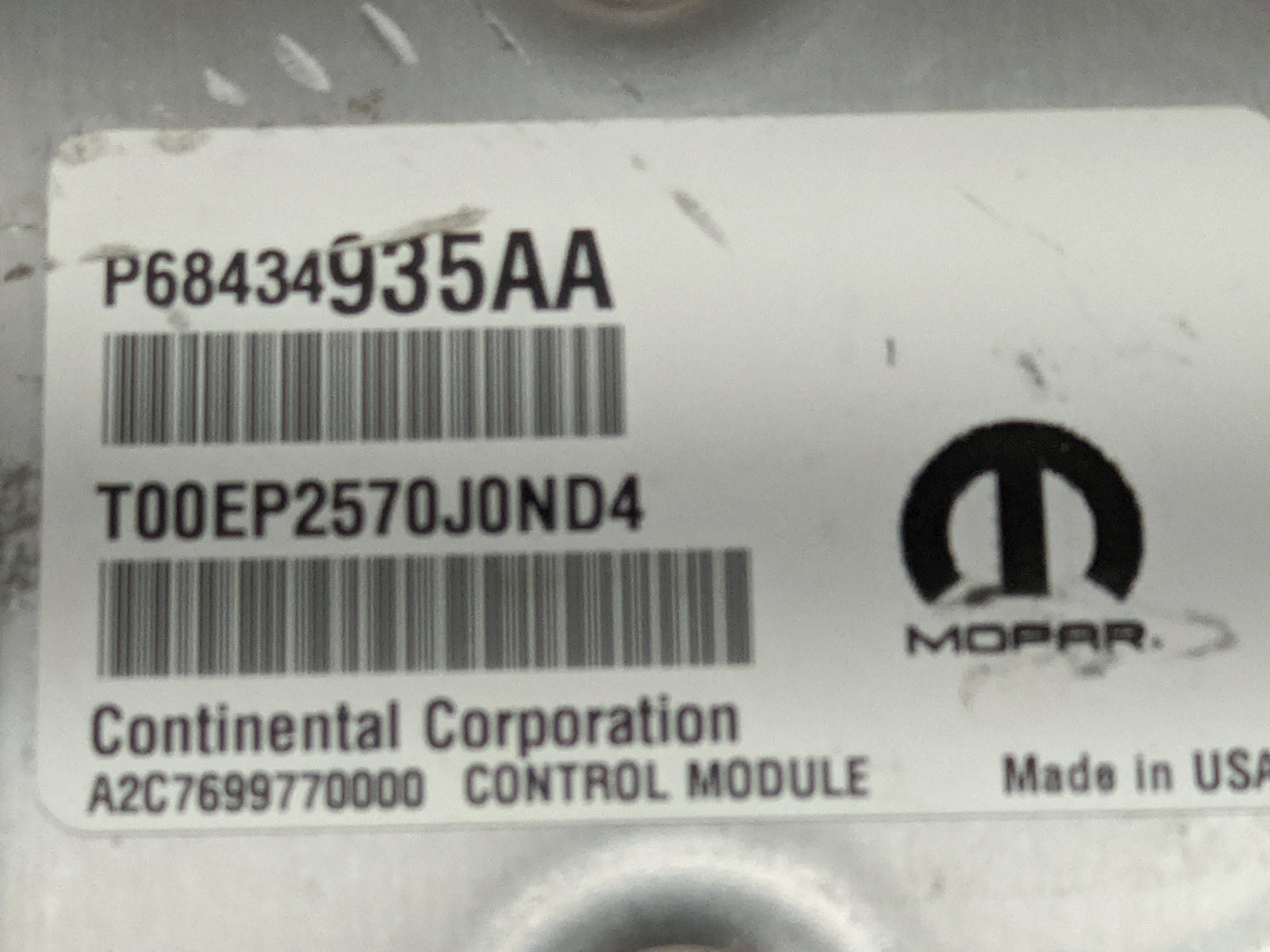2020-2022 Chrysler 300 PCM Engine Control Computer ECU ECM PCU OEM P/N:P68434935AA T00EP2570J0ND4 Fits Fits 2020 2021 2022 O