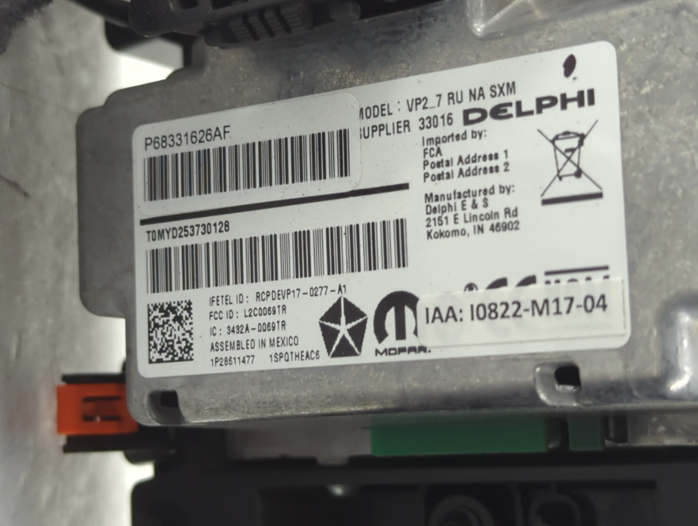 2018-2022 Chrysler Pacifica Information Display Screen - Oemusedautoparts1.com