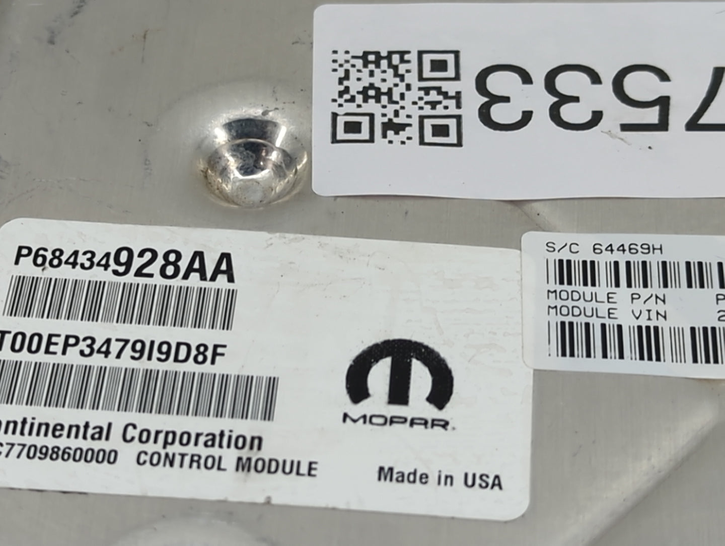 2020-2022 Chrysler Pacifica PCM Engine Control Computer ECU ECM PCU OEM P/N:P68434928AA P68443124AC Fits Fits 2020 2021 2022
