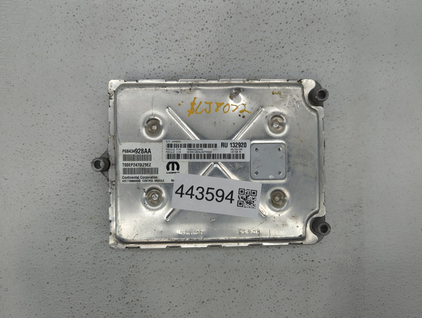 2020-2022 Chrysler Pacifica PCM Engine Control Computer ECU ECM PCU OEM P/N:p68434928AA P68443124AD Fits Fits 2020 2021 2022