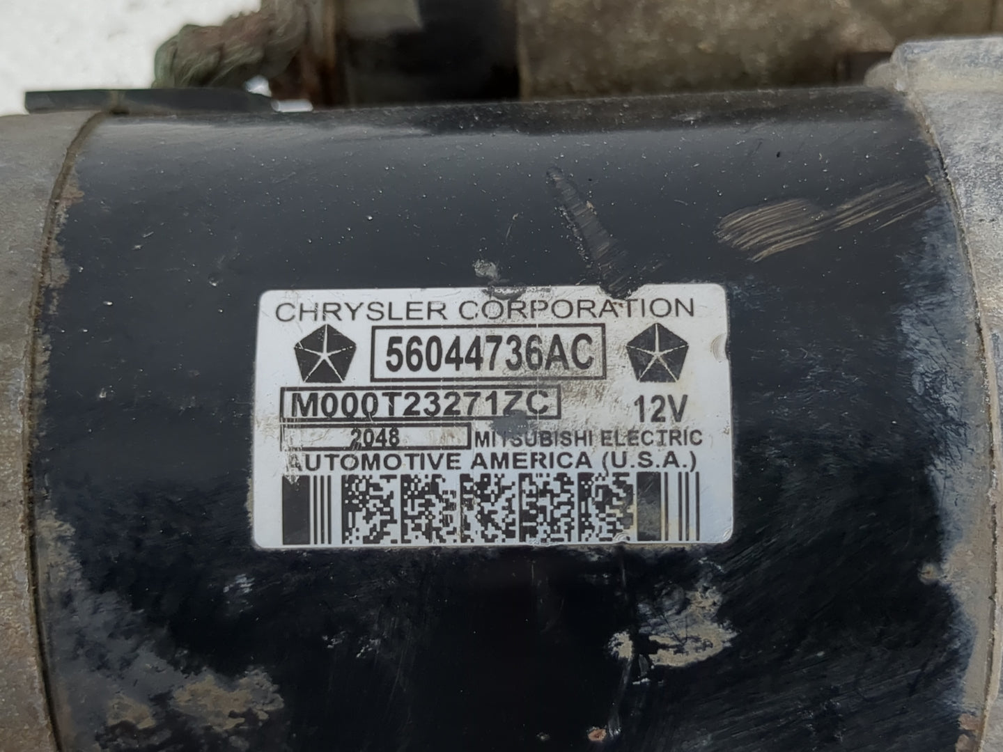 2020-2022 Chrysler Voyager Car Starter Motor Solenoid OEM P/N:56044736AC Fits Fits 2017 2018 2019 2020 2021 2022 OEM Used Au