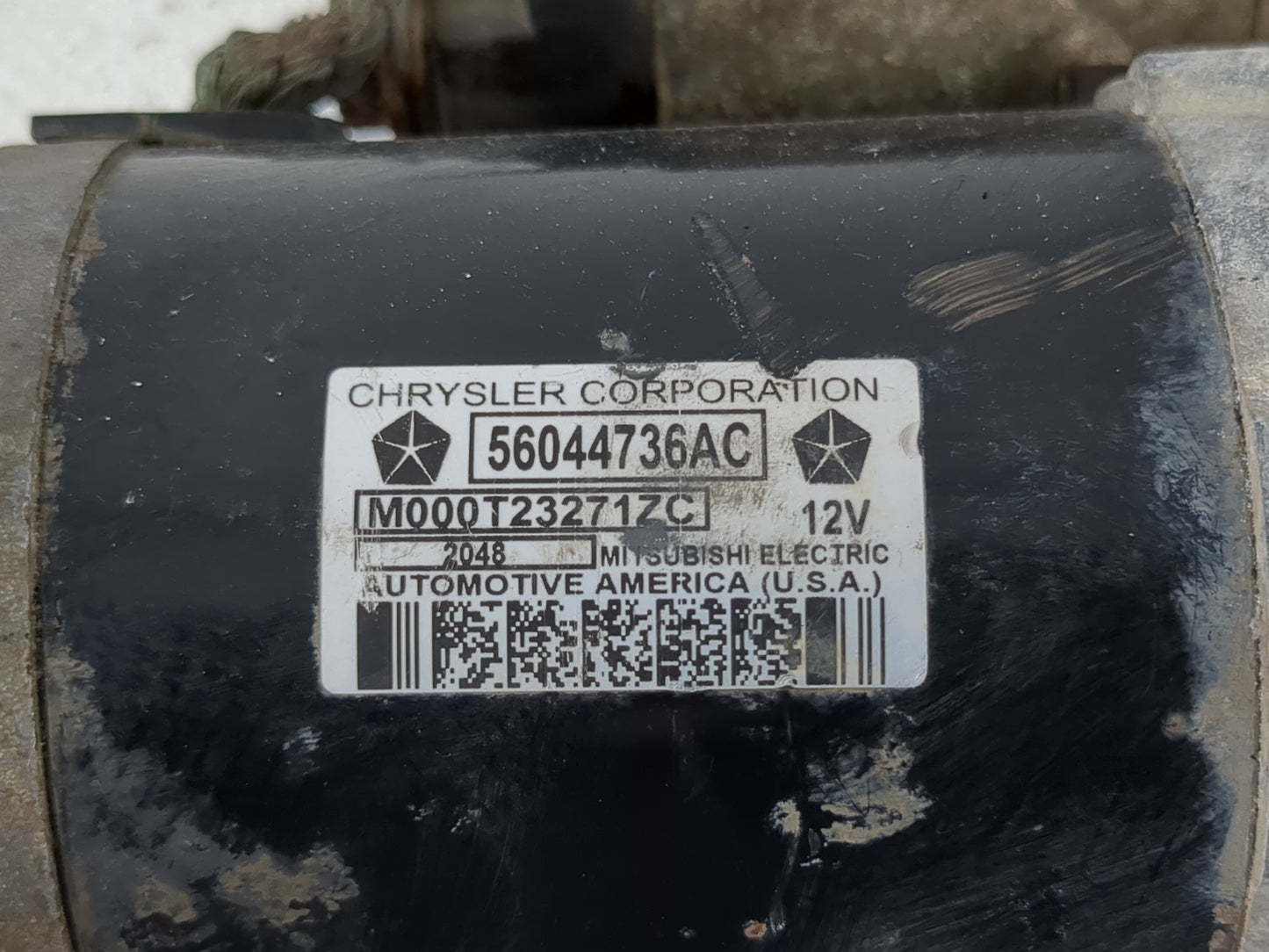 2020-2022 Chrysler Voyager Car Starter Motor Solenoid OEM P/N:56044736AC Fits Fits 2017 2018 2019 2020 2021 2022 OEM Used Au