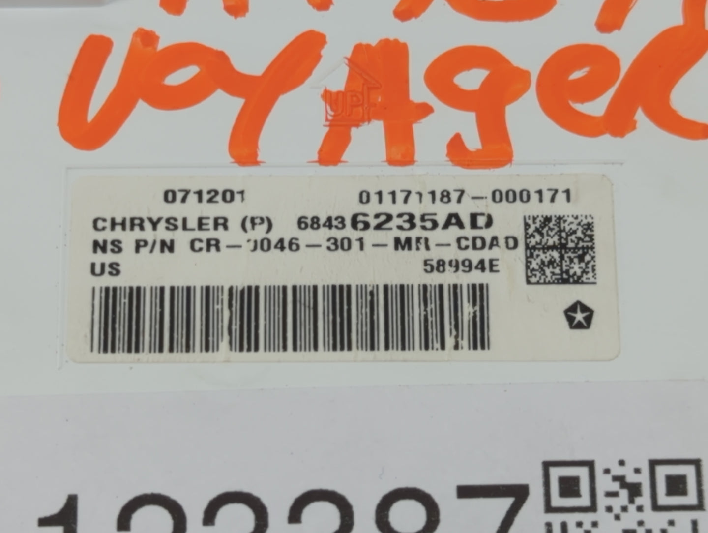 2020 Chrysler Voyager Instrument Cluster Speedometer Gauges P/N:68436235AD Fits OEM Used Auto Parts - Oemusedautoparts1.com