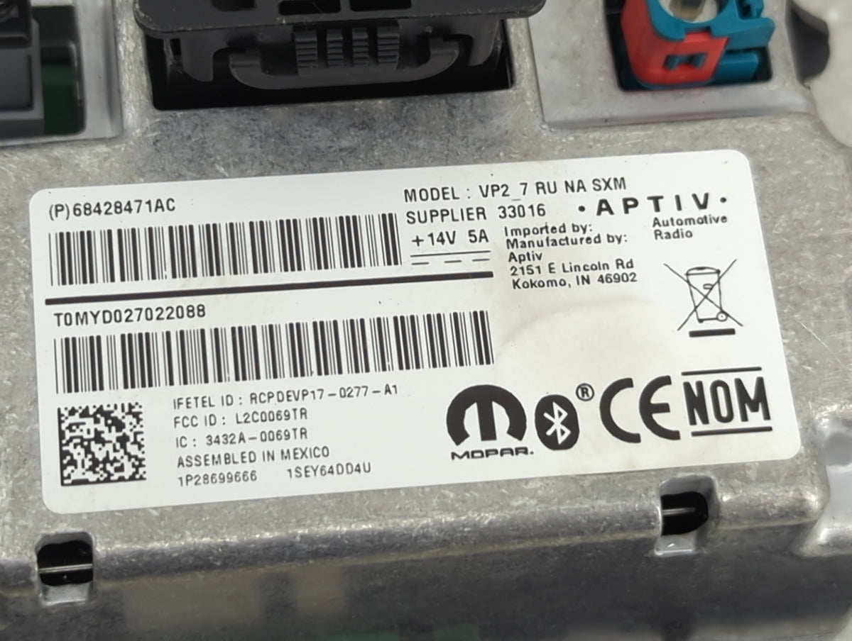 2020-2021 Chrysler Voyager Information Radio Display Screen 1489524 - Oemusedautoparts1.com