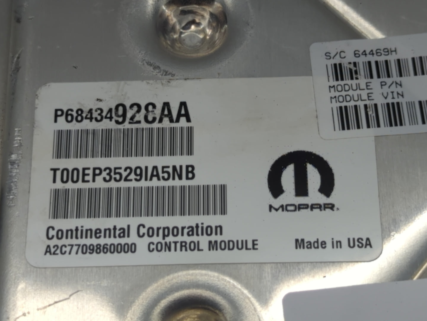 2020 Chrysler Voyager PCM Engine Control Computer ECU ECM PCU OEM P/N:P68434928AA Fits Fits 2018 2019 OEM Used Auto Parts - 