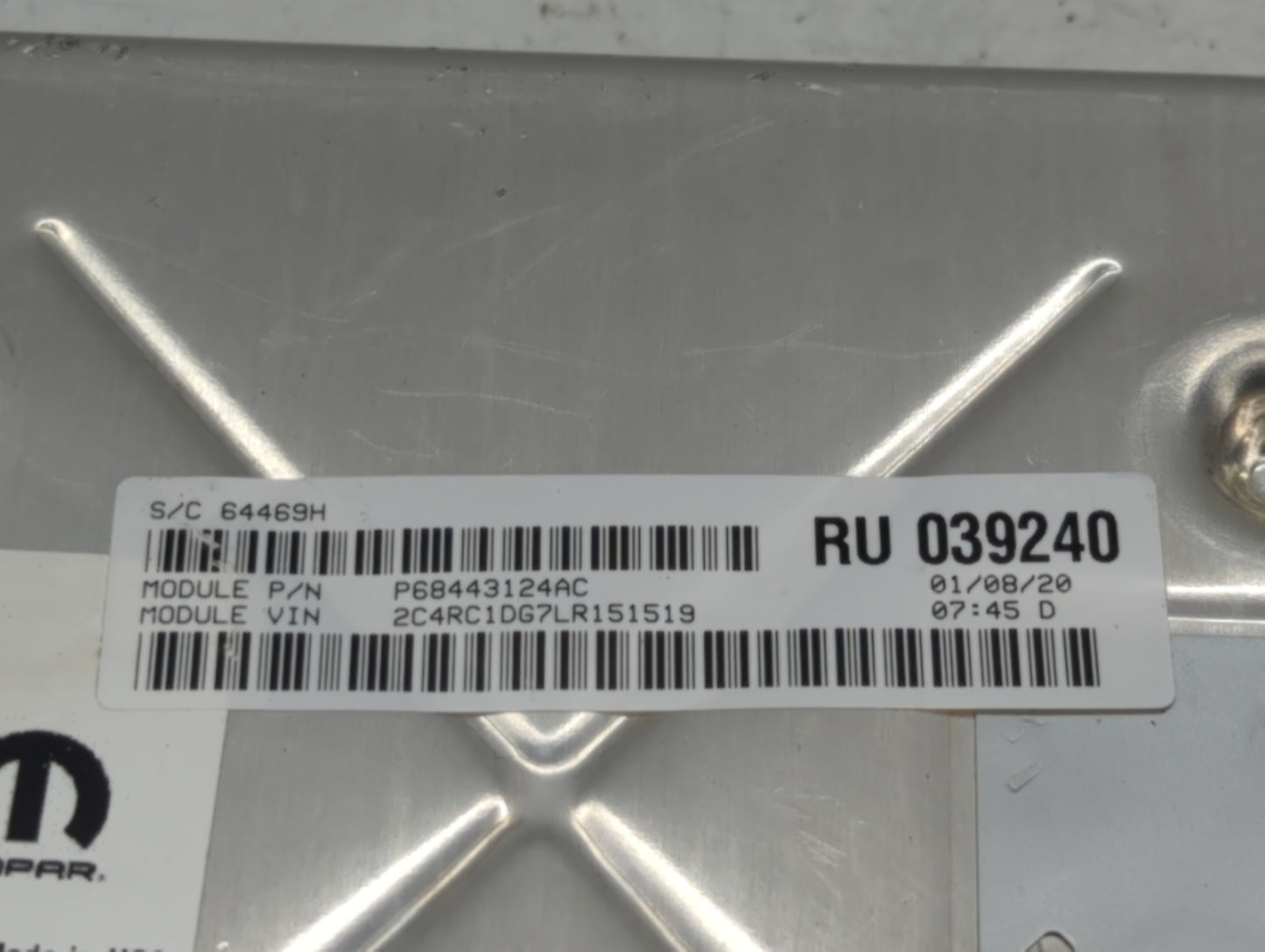 2020 Chrysler Voyager PCM Engine Control Computer ECU ECM PCU OEM P/N:P68434928AA Fits Fits 2018 2019 OEM Used Auto Parts - 