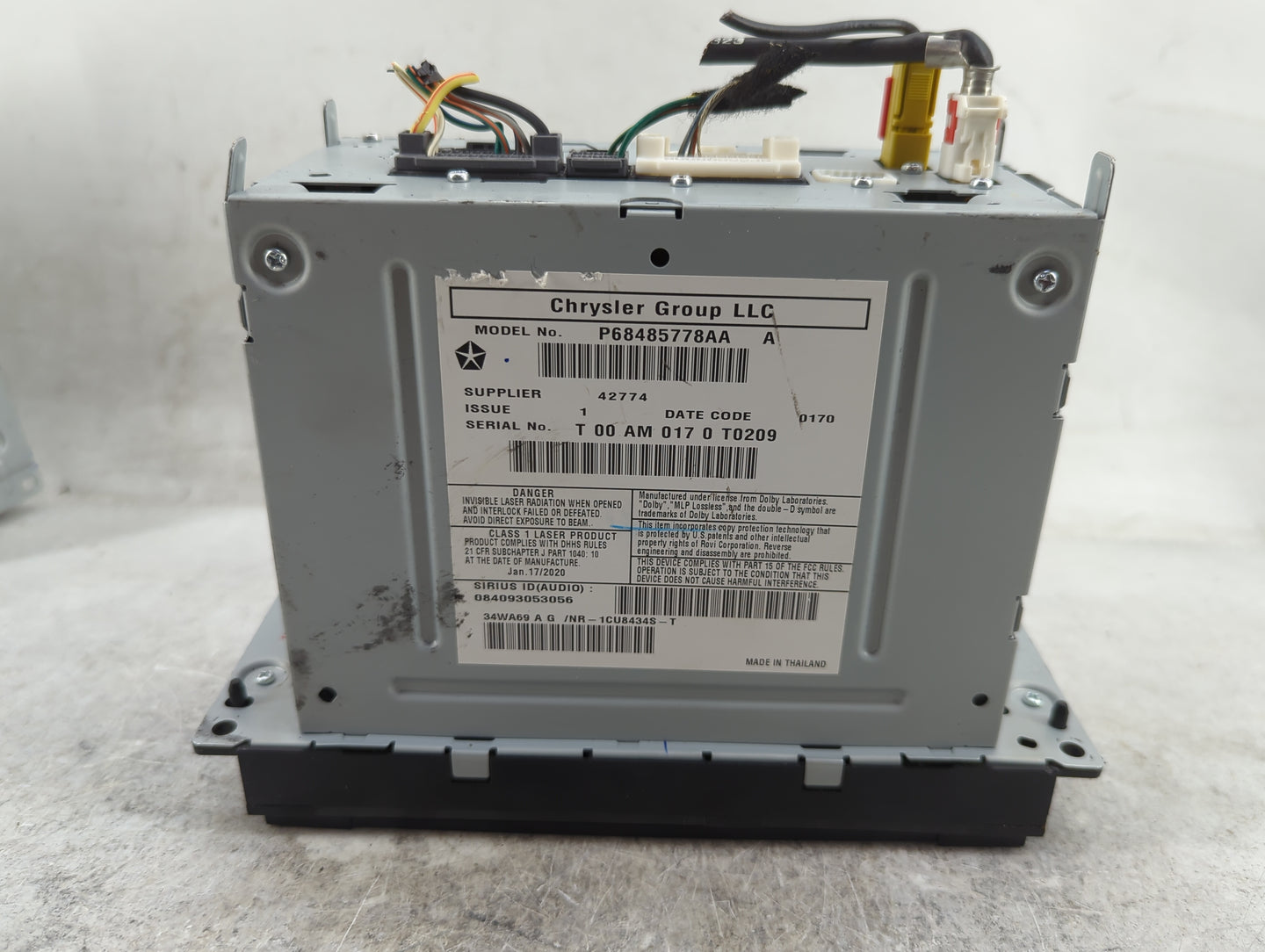 2020 Dodge Caravan Radio AM FM Cd Player Receiver Replacement P/N:P68485778AA Fits Fits 2012 2013 2014 2015 2016 2017 2018 2