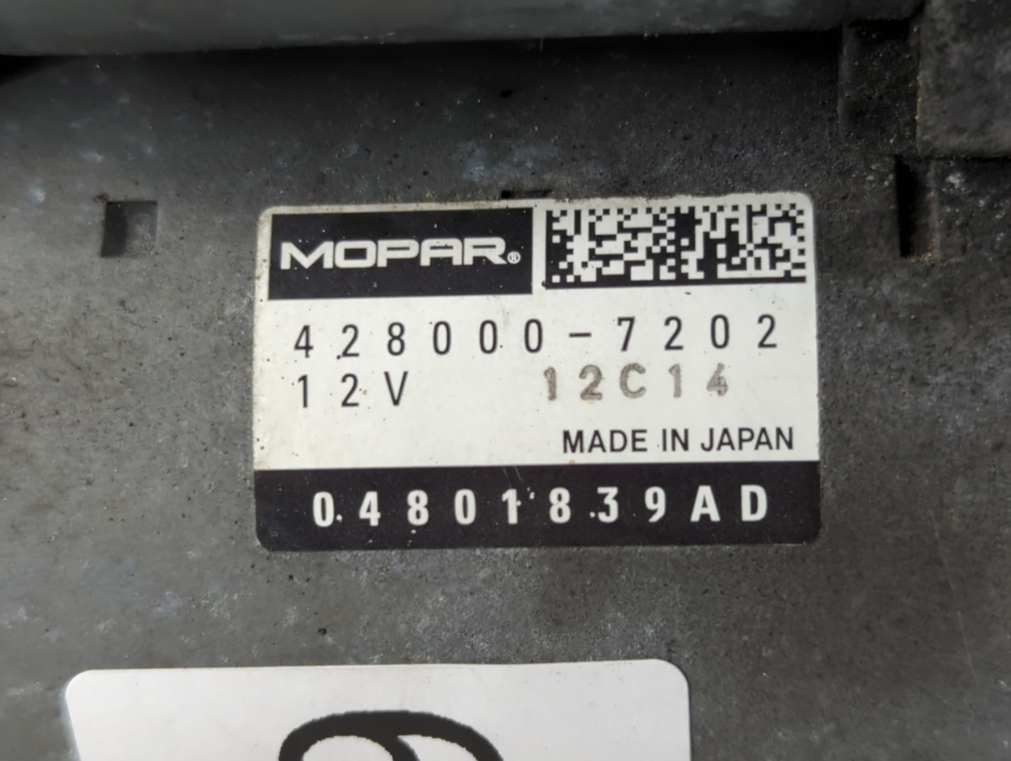 2020 Dodge Caravan Car Starter Motor Solenoid OEM P/N:04801839AD 428000-7202 Fits OEM Used Auto Parts - Oemusedautoparts1.co