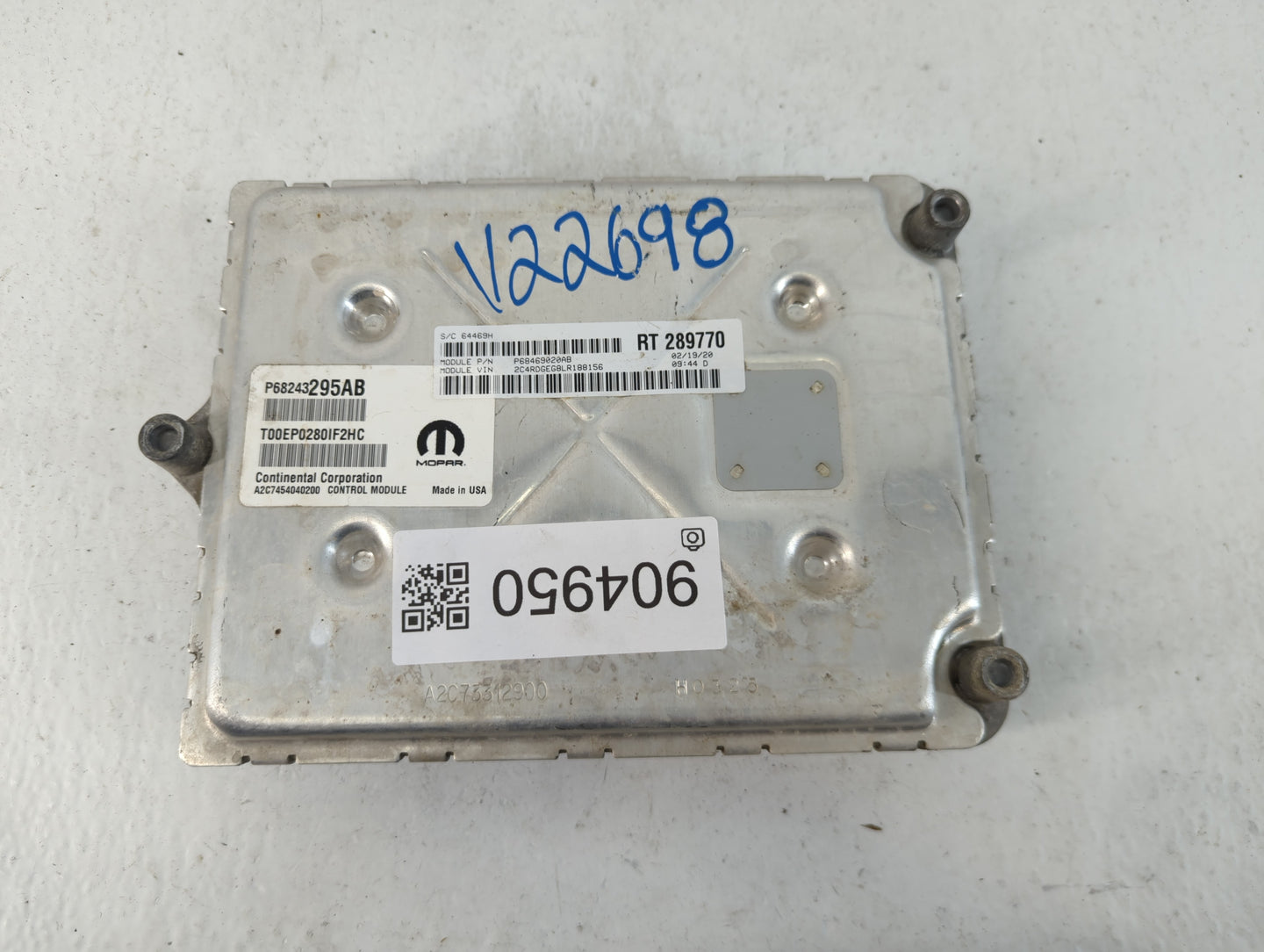 2020 Dodge Caravan PCM Engine Control Computer ECU ECM PCU OEM P/N:A2C7454040200 P68243295AB Fits Fits 2016 2017 2018 2019 O