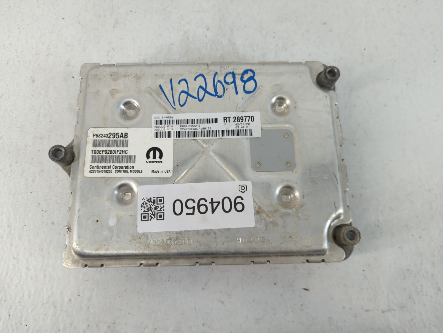 2020 Dodge Caravan PCM Engine Control Computer ECU ECM PCU OEM P/N:A2C7454040200 P68243295AB Fits Fits 2016 2017 2018 2019 O