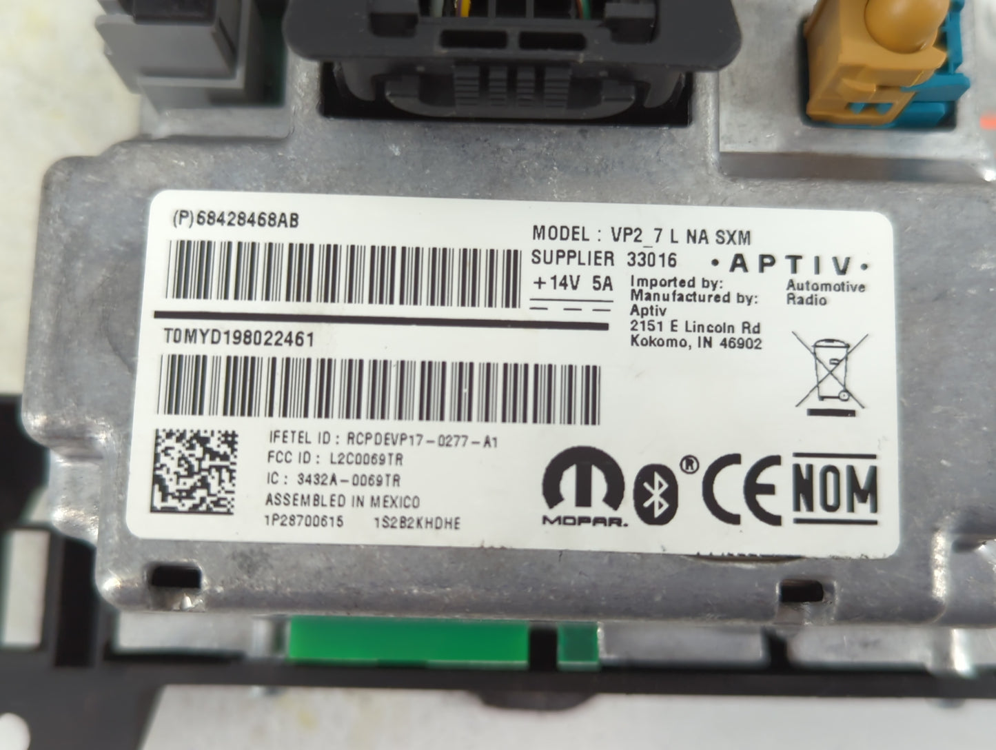 2018-2020 Dodge Charger Radio AM FM Cd Player Receiver Replacement P/N:68428468AB Fits Fits 2018 2019 2020 OEM Used Auto Par