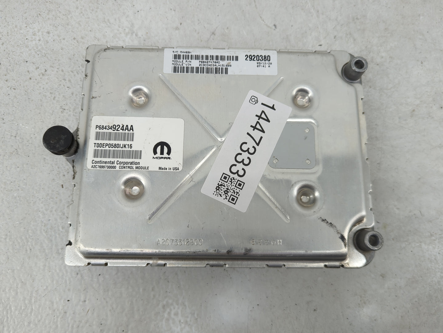 2020-2022 Dodge Charger PCM Engine Control Computer ECU ECM PCU OEM P/N:P68427470AD P68434924AA Fits Fits 2020 2021 2022 OEM
