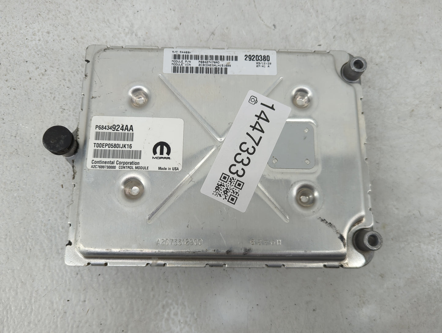 2020-2022 Dodge Charger PCM Engine Control Computer ECU ECM PCU OEM P/N:P68427470AD P68434924AA Fits Fits 2020 2021 2022 OEM