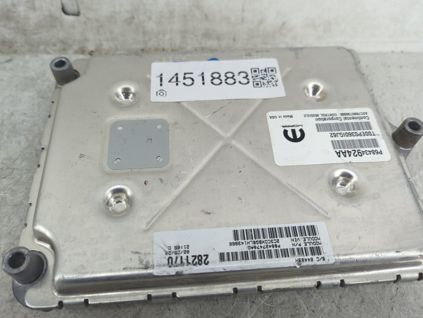 2020-2022 Dodge Charger PCM Engine Control Computer ECU ECM PCU OEM P/N:P68434924AA P68427478AD Fits Fits 2020 2021 2022 OEM