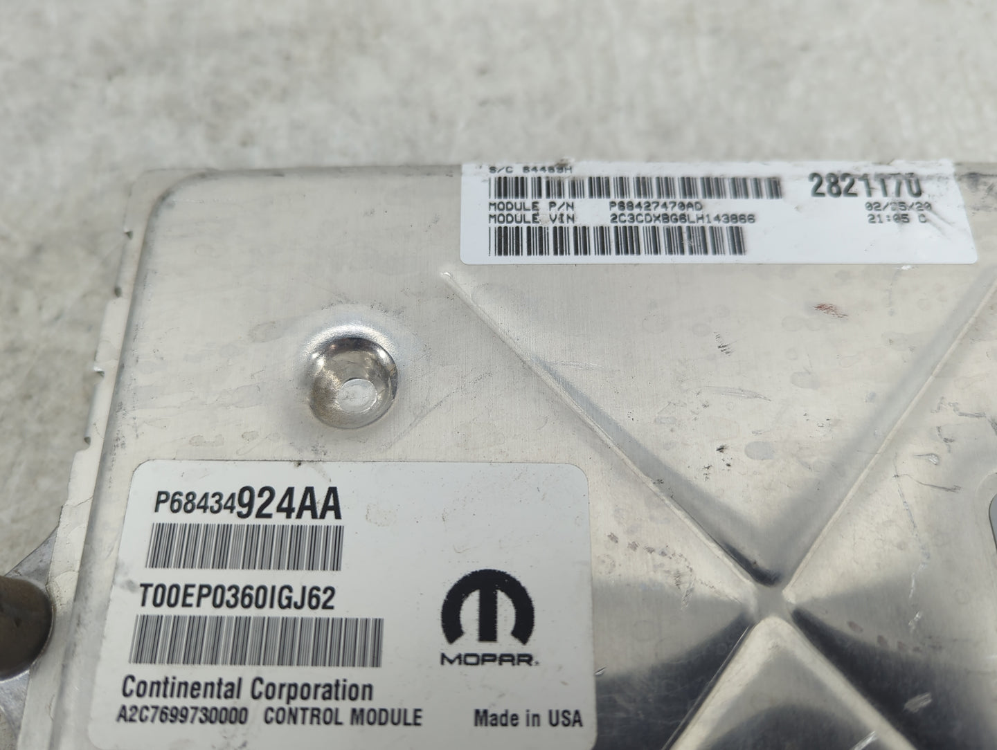 2020-2022 Dodge Charger PCM Engine Control Computer ECU ECM PCU OEM P/N:P68434924AA P68427478AD Fits Fits 2020 2021 2022 OEM