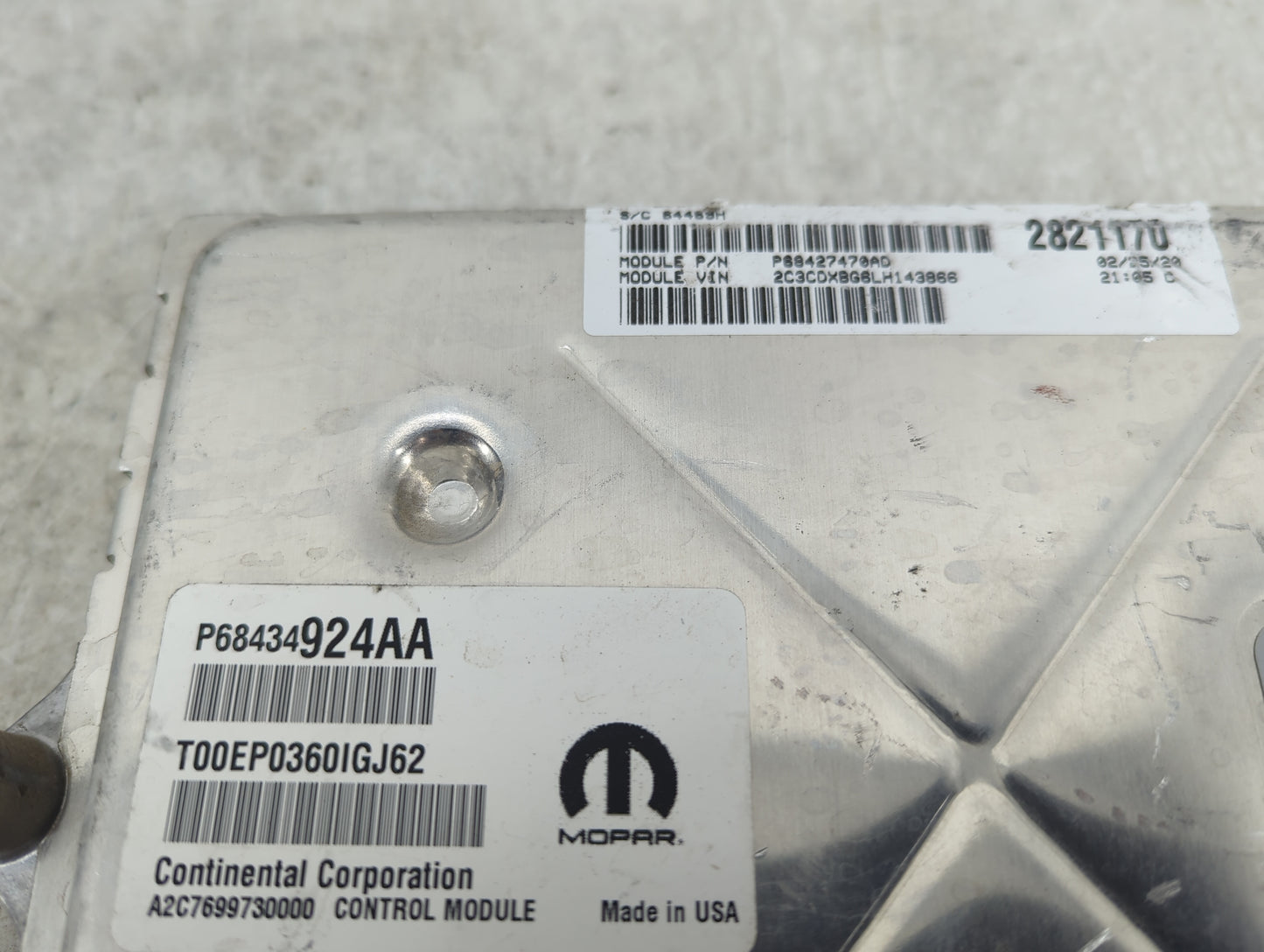 2020-2022 Dodge Charger PCM Engine Control Computer ECU ECM PCU OEM P/N:P68434924AA P68427478AD Fits Fits 2020 2021 2022 OEM