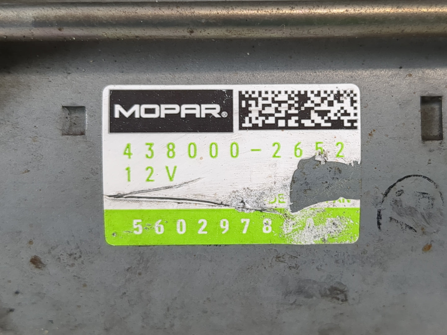 2016-2020 Dodge Durango Car Starter Motor Solenoid OEM P/N:438000-2652 Fits Fits 2016 2017 2018 2019 2020 2021 2022 OEM Used