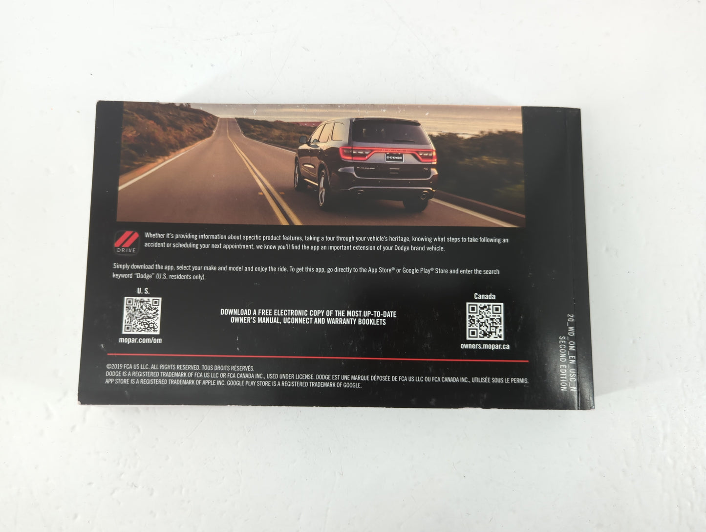 2020 Dodge Durango Owners Manual Book Guide OEM Used Auto Parts - Oemusedautoparts1.com