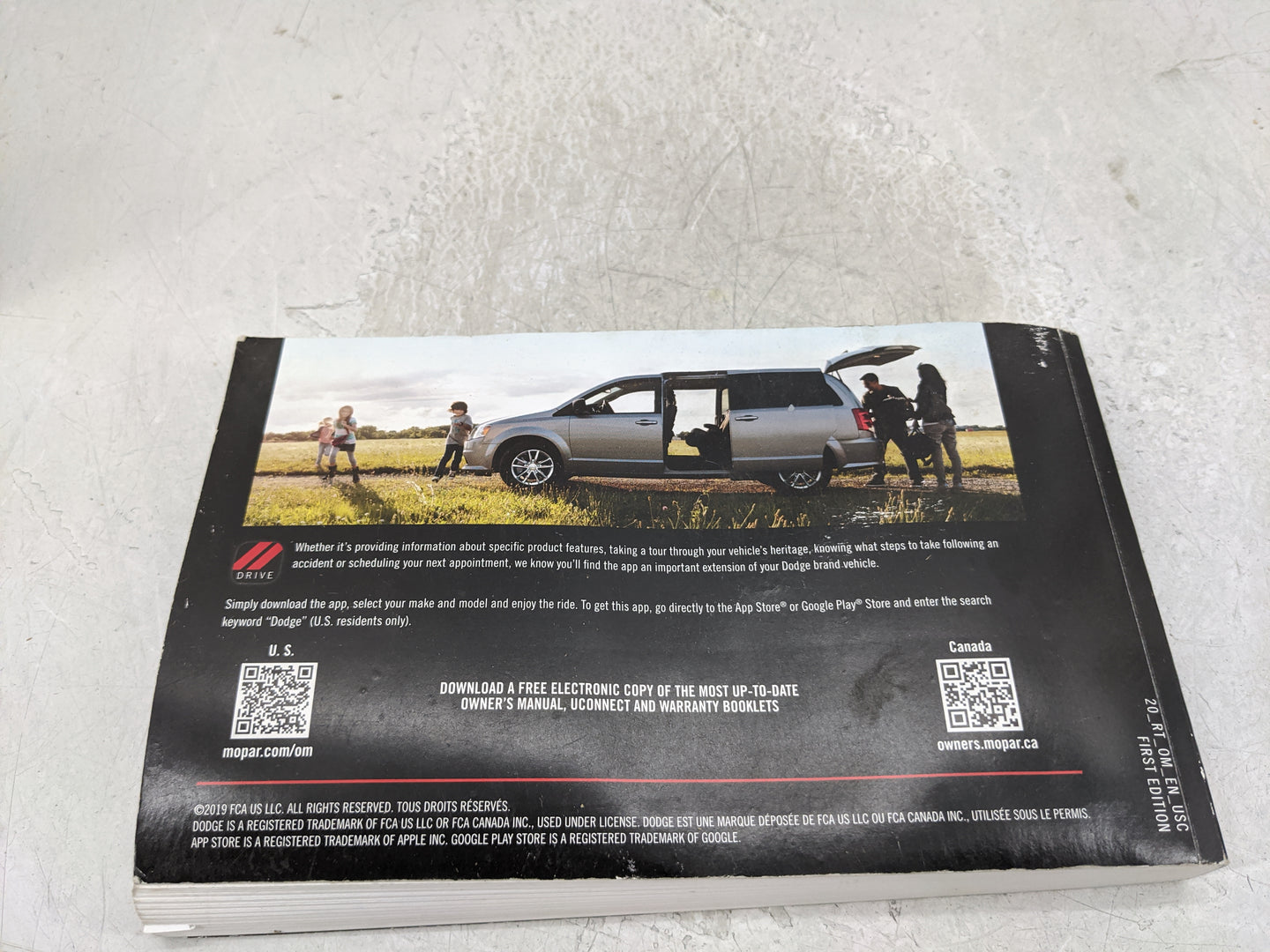 2020 Dodge Grand Caravan Owners Manual Book Guide P/N:20_RT_OM_EN_USC OEM Used Auto Parts - Oemusedautoparts1.com