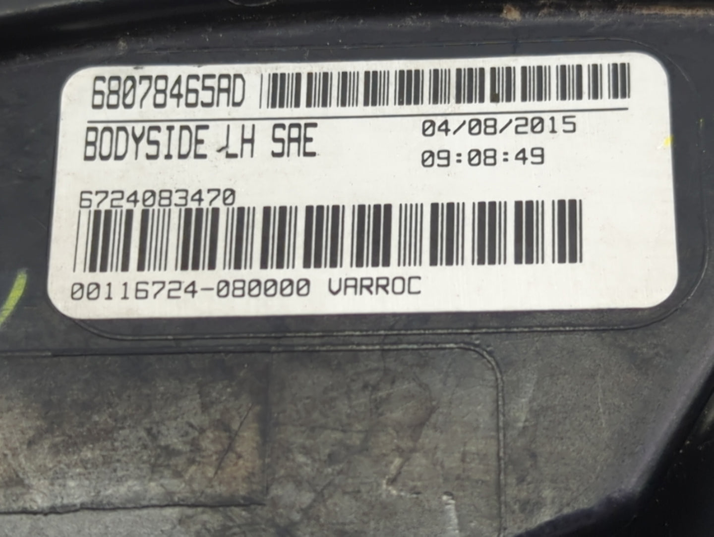 2020 Dodge Journey Tail Light Assembly Driver Left OEM P/N:68078465AD Fits OEM Used Auto Parts - Oemusedautoparts1.com