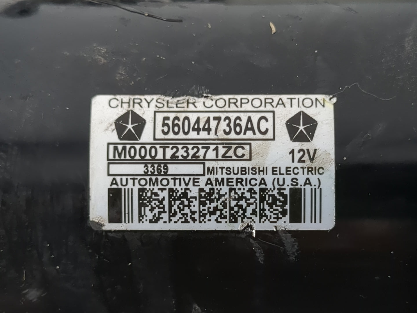 2020 Dodge Ram 1500 Car Starter Motor Solenoid OEM P/N:56044736AC Fits OEM Used Auto Parts - Oemusedautoparts1.com
