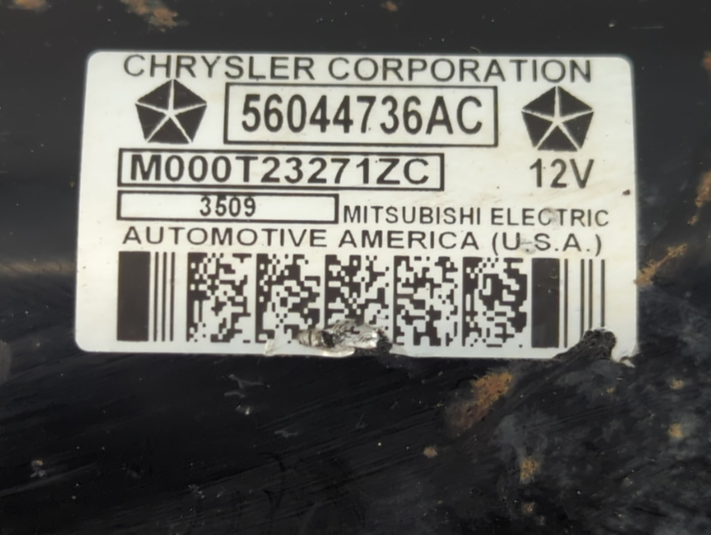 2020 Dodge Ram 1500 Car Starter Motor Solenoid OEM P/N:56044736AC Fits OEM Used Auto Parts - Oemusedautoparts1.com