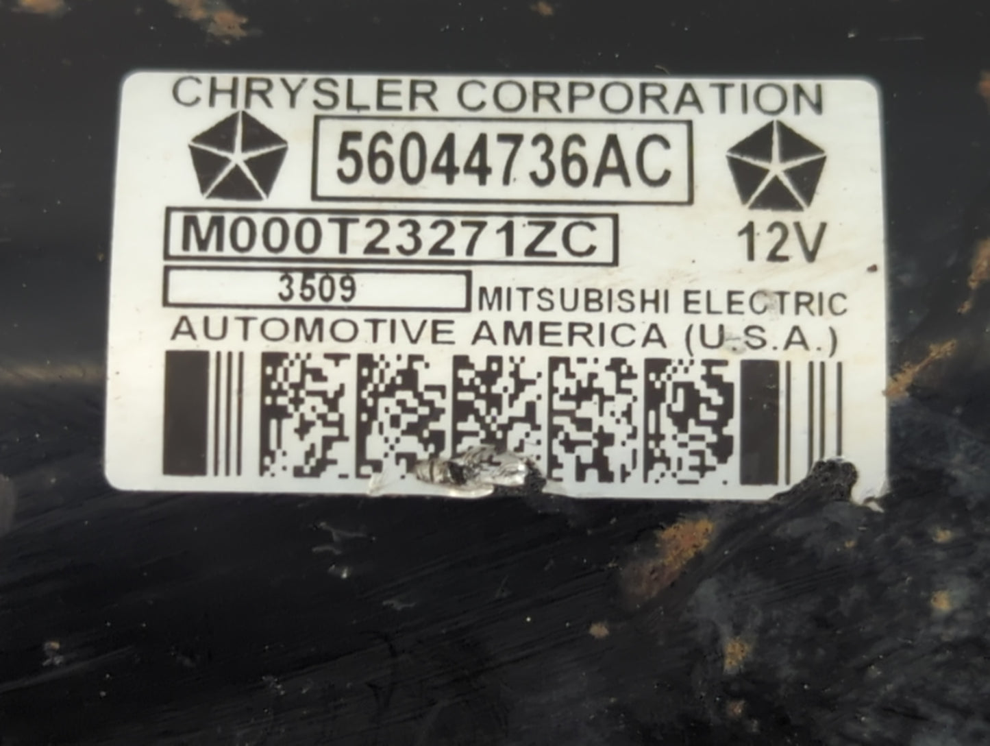 2020 Dodge Ram 1500 Car Starter Motor Solenoid OEM P/N:56044736AC Fits OEM Used Auto Parts - Oemusedautoparts1.com