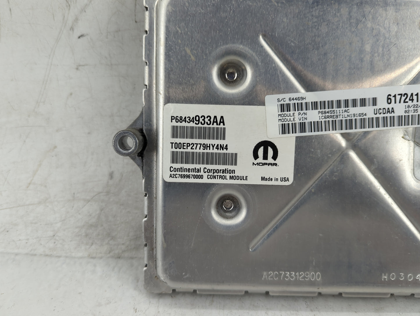 2020 Dodge Ram 1500 PCM Engine Control Computer ECU ECM PCU OEM P/N:P68434933AA Fits Fits 2021 2022 OEM Used Auto Parts - Oe