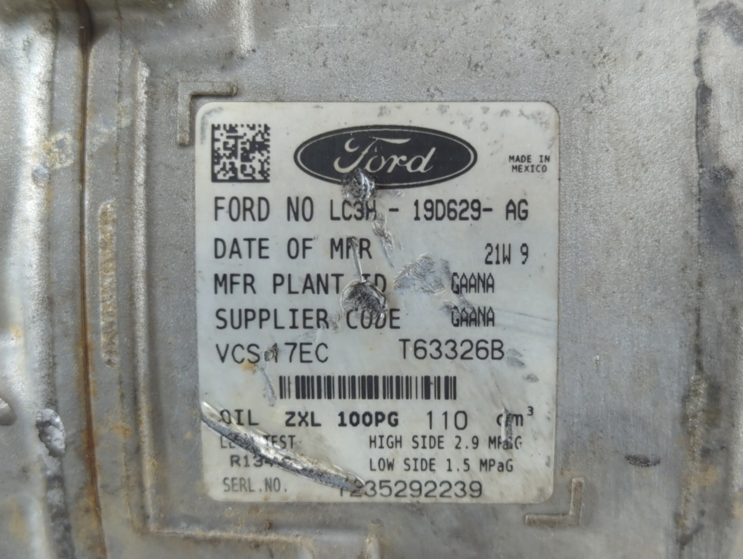 Ford E-350 Super Duty Air Conditioning A/c Ac Compressor Oem - Oemusedautoparts1.com