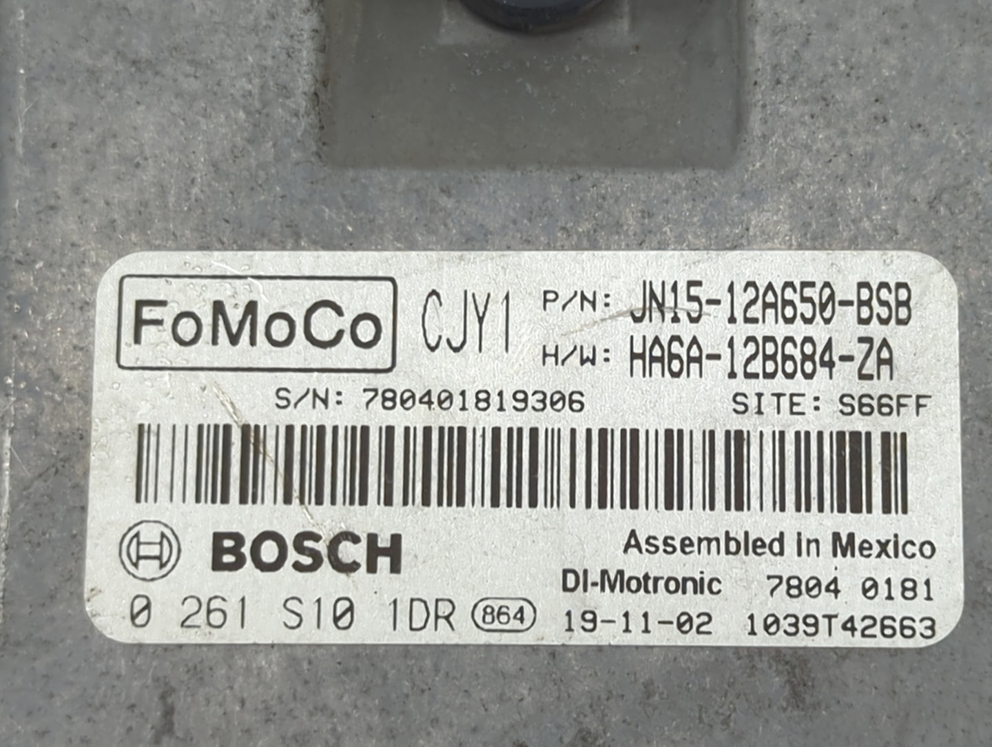 2018-2021 Ford Ecosport PCM Engine Control Computer ECU ECM PCU OEM P/N:JN15-12A650-BSB HA6A-12B684-ZA Fits OEM Used Auto Pa
